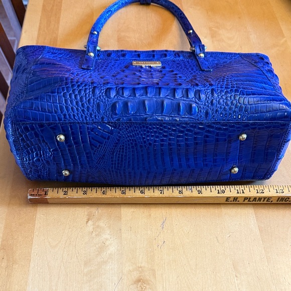 Brahmin Blue Crocodile Embossed Asher Tote Bag - Picture 4 of 8